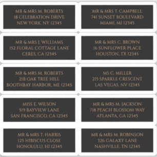 Pegatina 10 Nombre de invitado individual Dirección Mystica