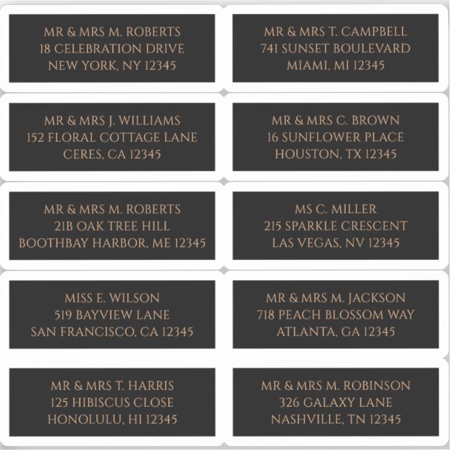 Pegatina 10 Nombre de invitado individual Dirección Mystica (Anverso)