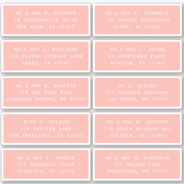 Pegatina 10 Nombre de invitado individual Fiesta Boda Sti (Anverso)