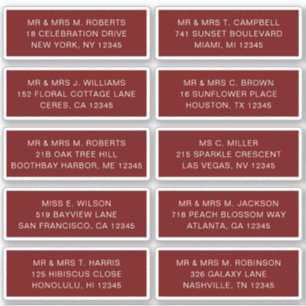 Pegatina 10 Nombre de invitado individual Fiesta Boda Sti