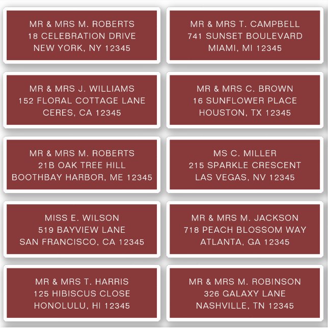 Pegatina 10 Nombre de invitado individual Fiesta Boda Sti (Anverso)