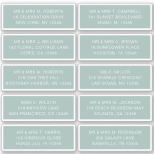 Pegatina 10 Nombre de invitado individual Fiesta Boda Sti