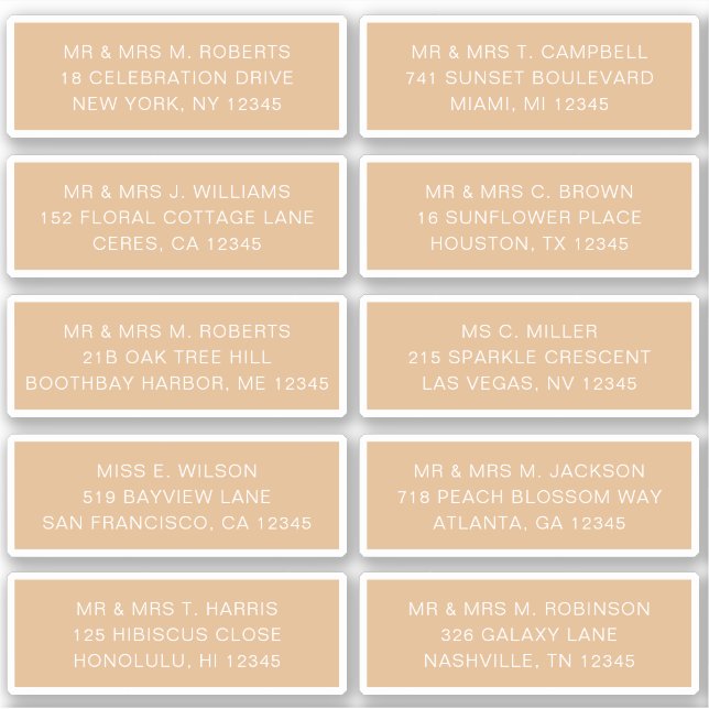 Pegatina 10 Nombre de invitado individual Fiesta Boda Sti (Anverso)