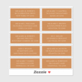 Pegatina 10 Nombre de invitado particular Dirección Champag