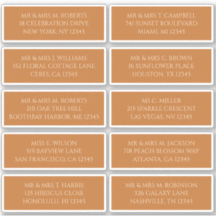 Pegatina 10 Nombre Dirección Invitado Individual Champán Do