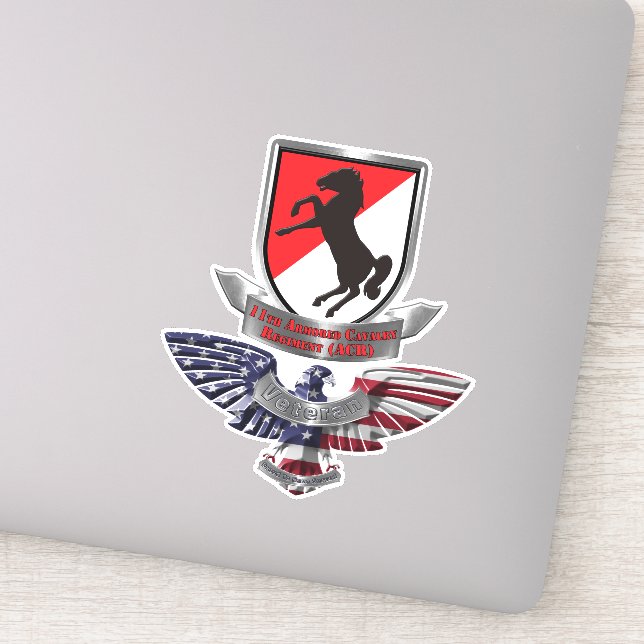 Pegatina 11.º Veterano del Regimiento de Caballería Armado (Detalle)