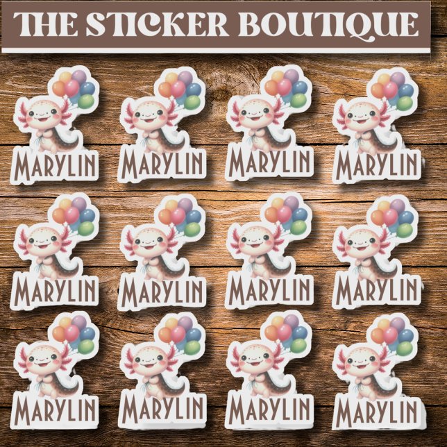 Pegatina 12 En Axolotl, Fiesta De Globo De Nombre Personali (Subido por el creador)