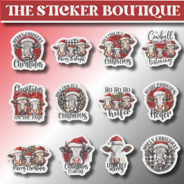 Pegatina 12 En Un Navidad De Vaca De Campo