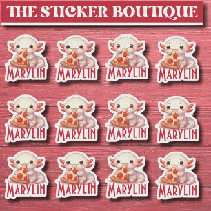 Pegatina 12 En Un Nombre Personalizado Amante De Pizza Axol