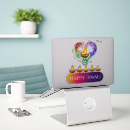 Pegatina #12.Happy Diwali el festival de las luces de la In