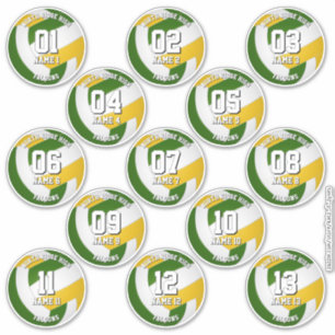 Pegatina 13 colores de equipo de voleibol jugadores oro ver