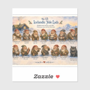 Pegatina 13 islandeses Yule Lads Navidad en Islandia