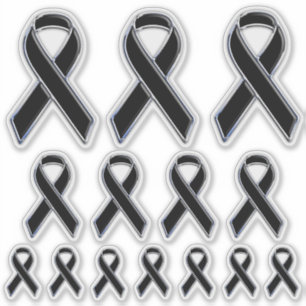 Pegatina 14 Conciencia de la cinta negra con estilo cromado