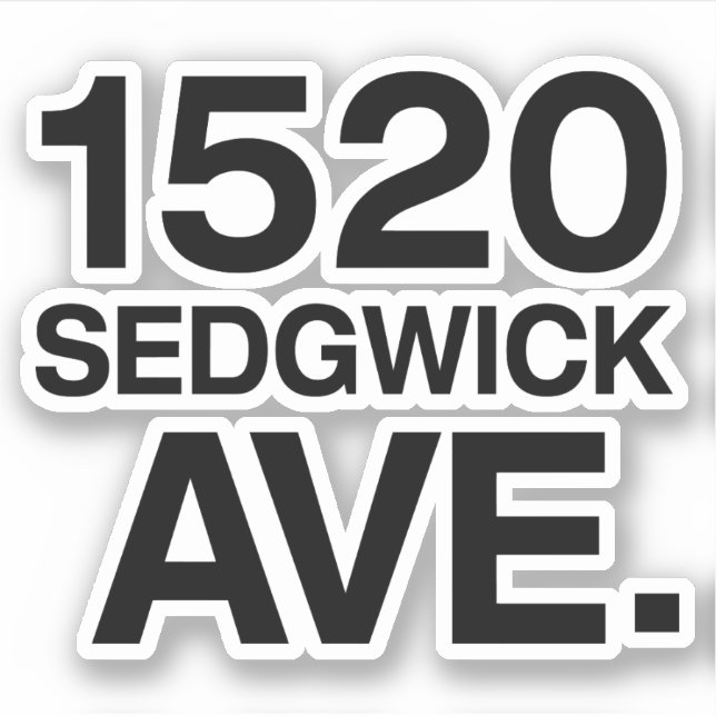 PEGATINA 1520 SEDGWICK AVE. (Anverso)
