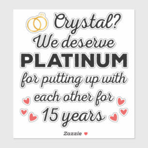 Pegatina 15 Aniversario Boda I - Pareja de Crystal Funny