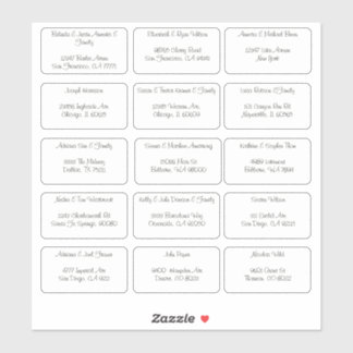 Pegatina 15 Dirección de nombre de invitado individual