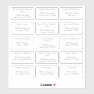 Pegatina 15 Dirección simple de nombre de invitado individu