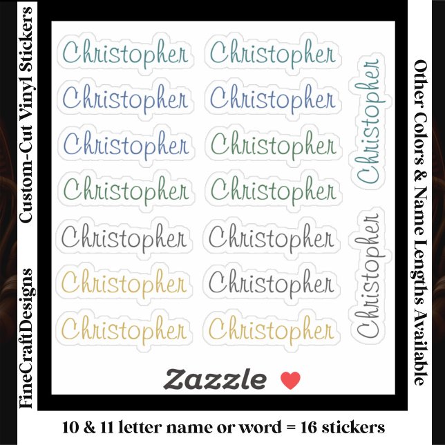 Pegatina 16 Custom Modern 10/11 Letters Name Word Neutral  (Subido por el creador)