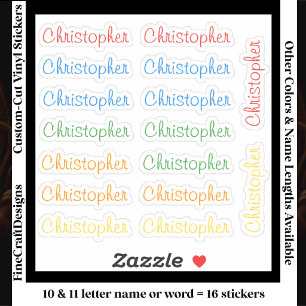 Pegatina 16 Letras Personalizadas Modernas 10/11 Nombre Pal