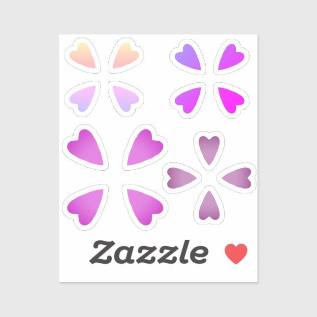 Pegatina 16 Pequeños corazones (Hoja)