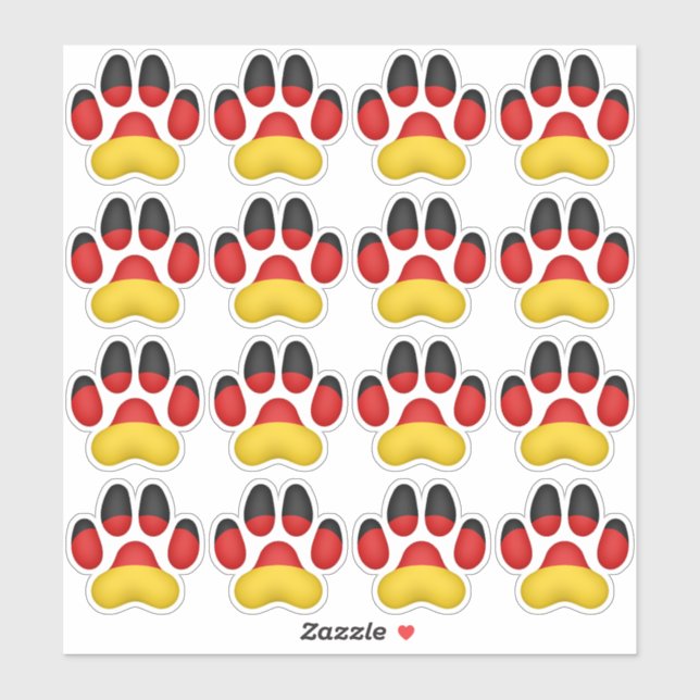 Pegatina 16 pinturas de perros alemanas (Hoja)