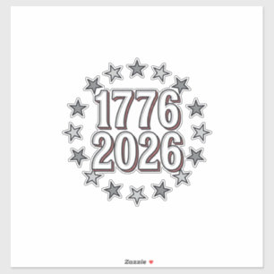 Pegatina 1776 2026 Estrellas Patrióticas Diseño Vectorial V