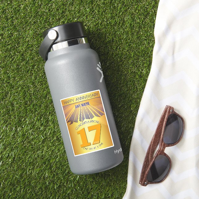 Pegatina 17 Year | Golden Ray 12 Step CUSTOM NAME (HydroFlask Insitu)