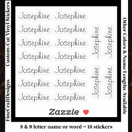 Pegatina 18 Custom Modern 8/9 Letters Name Word Black