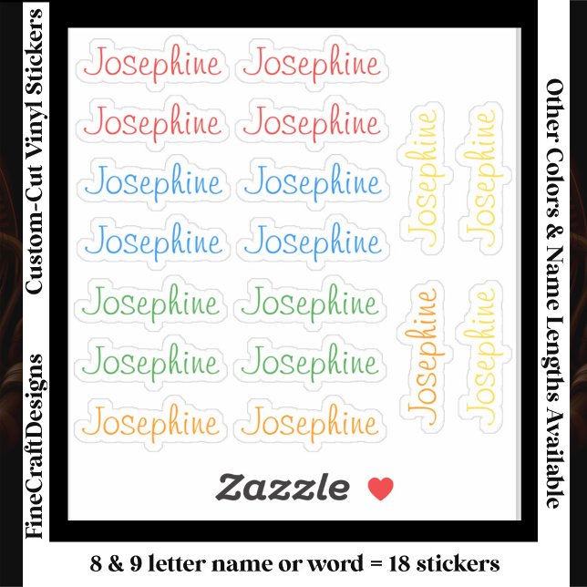 Pegatina 18 Custom Modern 8/9 Letters Name Word Bright (Subido por el creador)