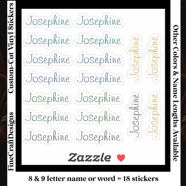 Pegatina 18 Custom Modern 8/9 Letters Name Word Neutral  (Subido por el creador)