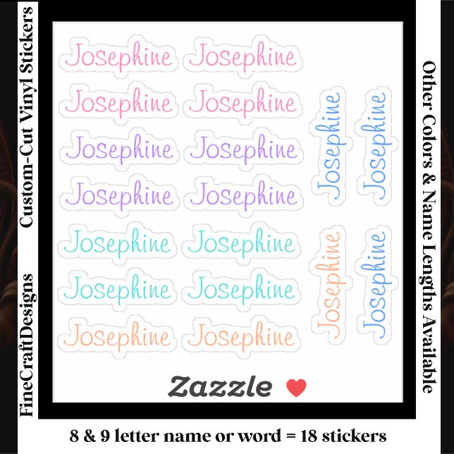 Pegatina 18 Custom Modern 8/9 Letters Name Word Trendy (Subido por el creador)