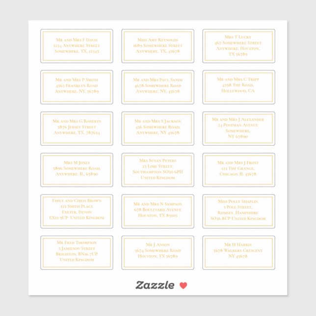 Pegatina 18 Dirección de nombre de destinatario individual  (Hoja)