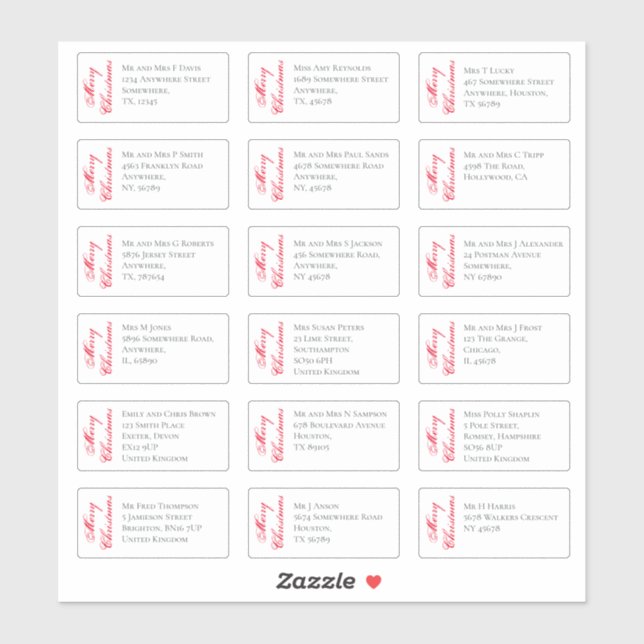 Pegatina 18 Dirección de nombre del destinatario Guión navi (Hoja)