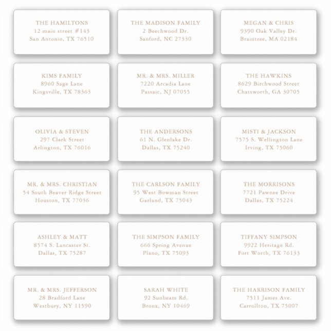 Pegatina 18 Dirección del nombre del destinatario del invit (Anverso)