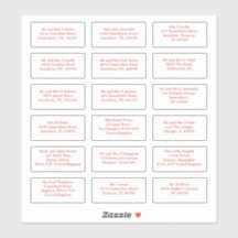 18 Direcciones individuales de nombre de invitado