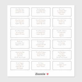 Pegatina 18 Direcciones modernas de nombres de invitados in