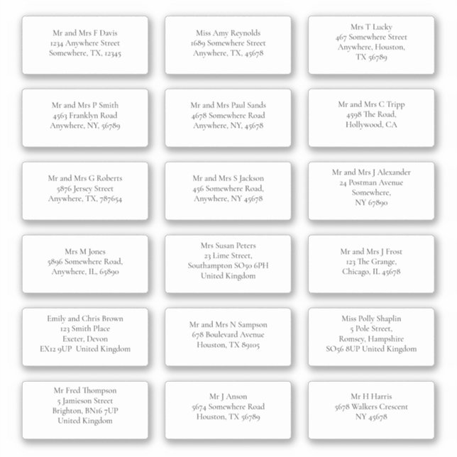 Pegatina 18 Envío de dirección de nombre de destinatario in (Anverso)