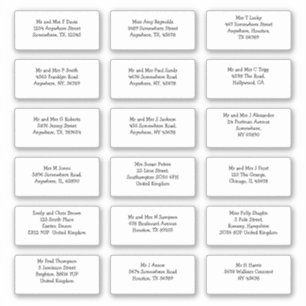 Pegatina 18 Envío de dirección de nombre de invitado indivi