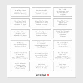 Pegatina 18 Nombre de destinatario individual Dirección de