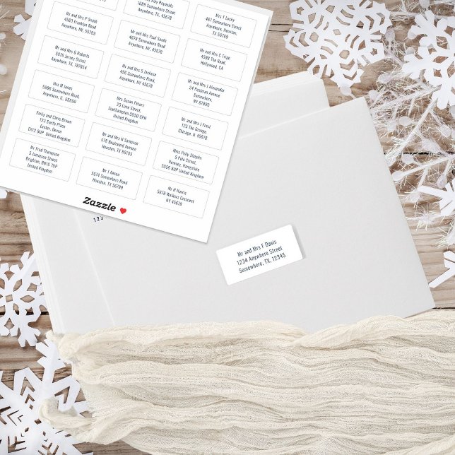 Pegatina 18 Nombre de destinatario individual Dirección Mar (Handy sheet of 18 individual recipient names and addresses for your holiday mailings)