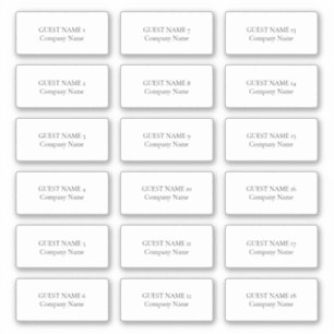 Pegatina 18 Nombre de invitado individual y empresa