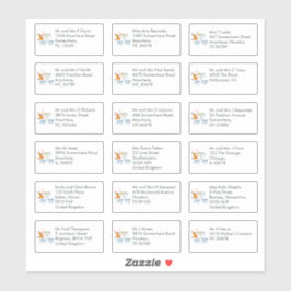 Pegatina 18 Nombre del destinatario Dirección de renos Feli