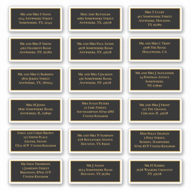 Pegatina 18 Nombre del destinatario individual Dirección Go (Anverso)