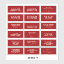 Pegatina 18 nombres de destinatarios individuales direccion