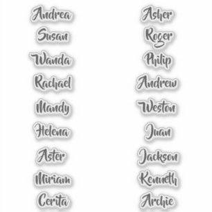 Pegatina 18 Nombres Personalizado Texto Libro de guiones Pe