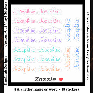 Pegatina 18 Personalizadas Modernas Letras 8/9 Nombre Palab