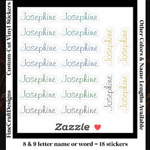 Pegatina 18 Personalizadas Modernas Letras 8/9 Palabra Nomb
