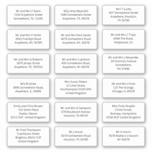 Pegatina 18 Sans de envío de dirección de destinatario indi