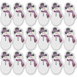 Pegatina 18 Snowman caprichoso