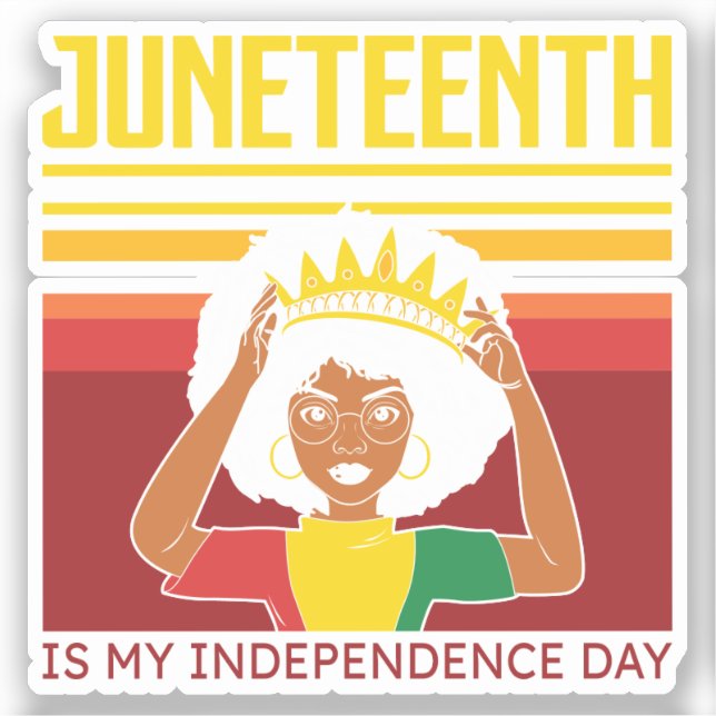 Pegatina 19 de junio | Independencia | Mujer africana (Anverso)